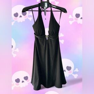 Betsy & Adam black halter cocktail dress, size 4